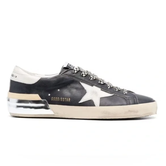 Golden Goose Men Superstar Sneaker Black White Silver, NIB Auth